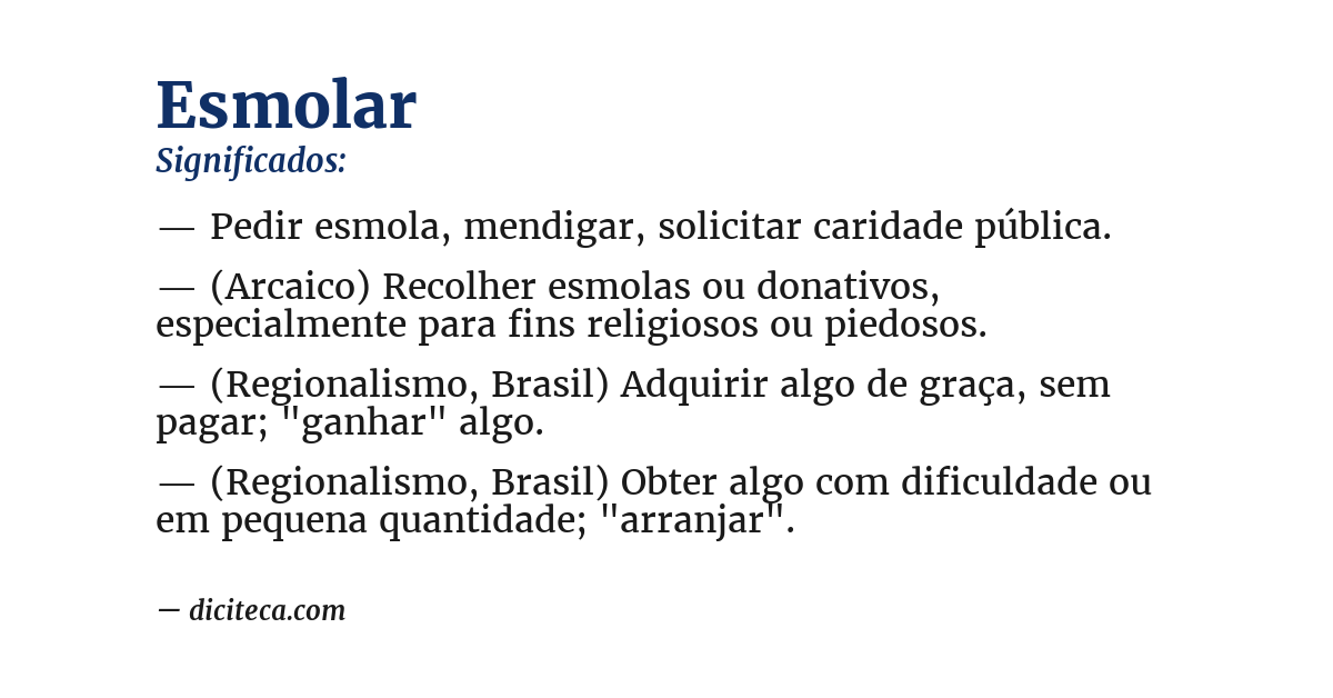 Significado de esmolar