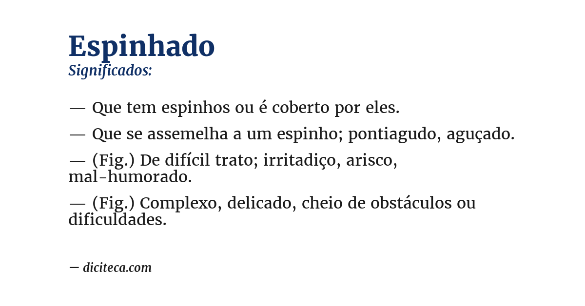 Significado de espinhado