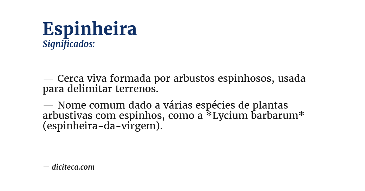 Significado de espinheira