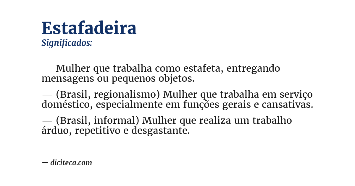 Significado de estafadeira
