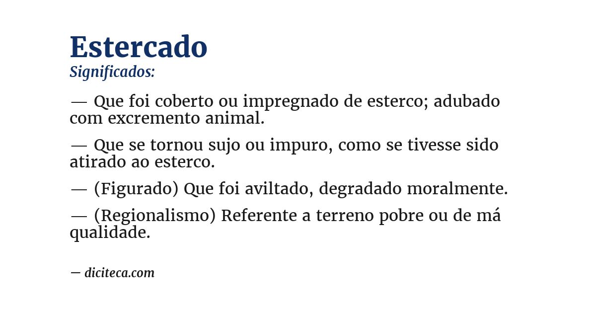 Significado de estercado