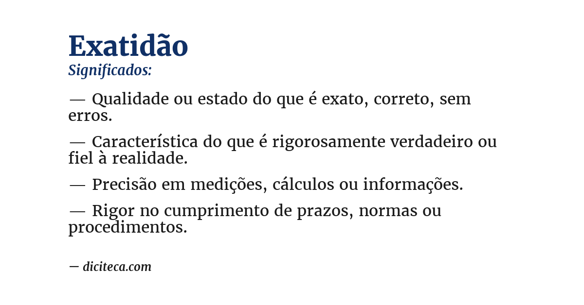Significado de exatidão
