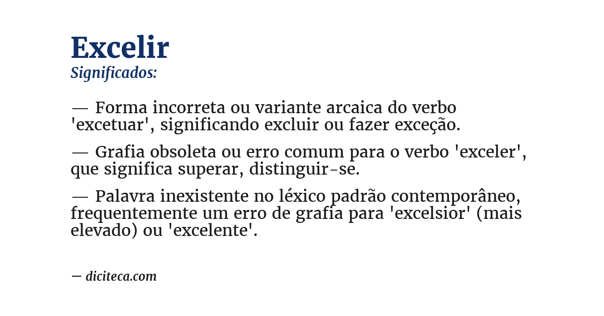 Significado de excelir