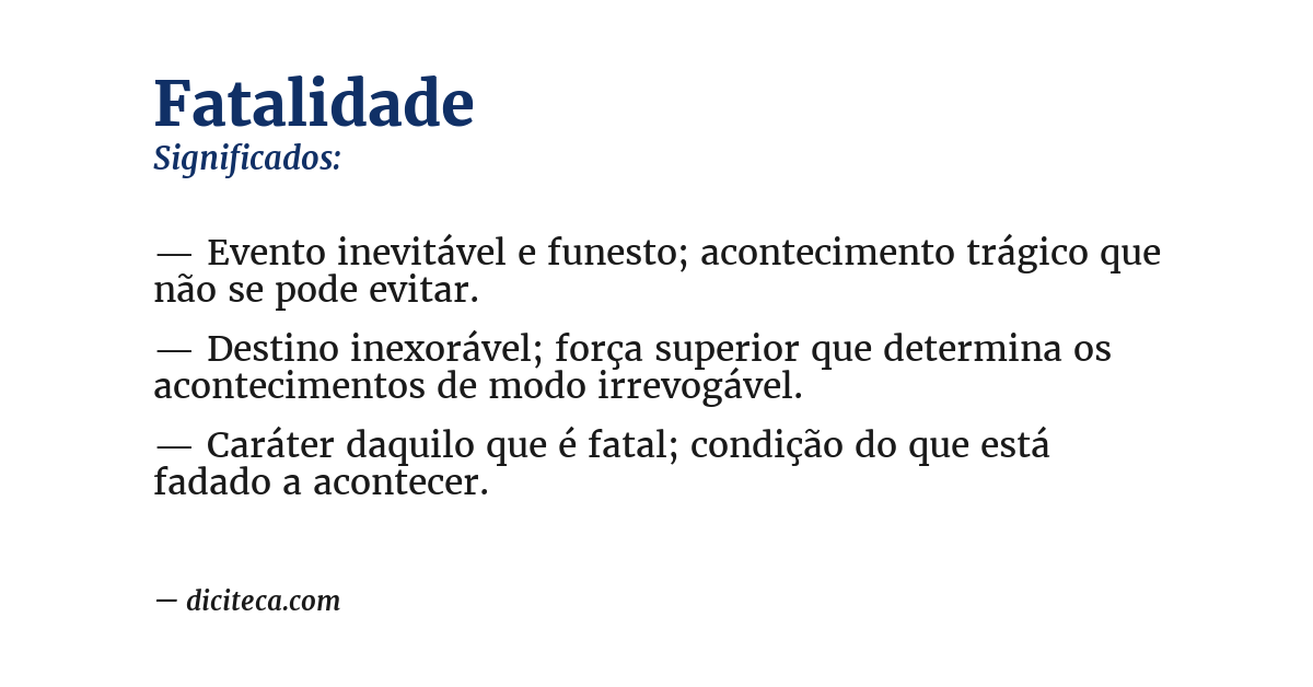 Significado de fatalidade