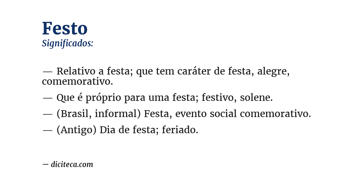 Significado de festo