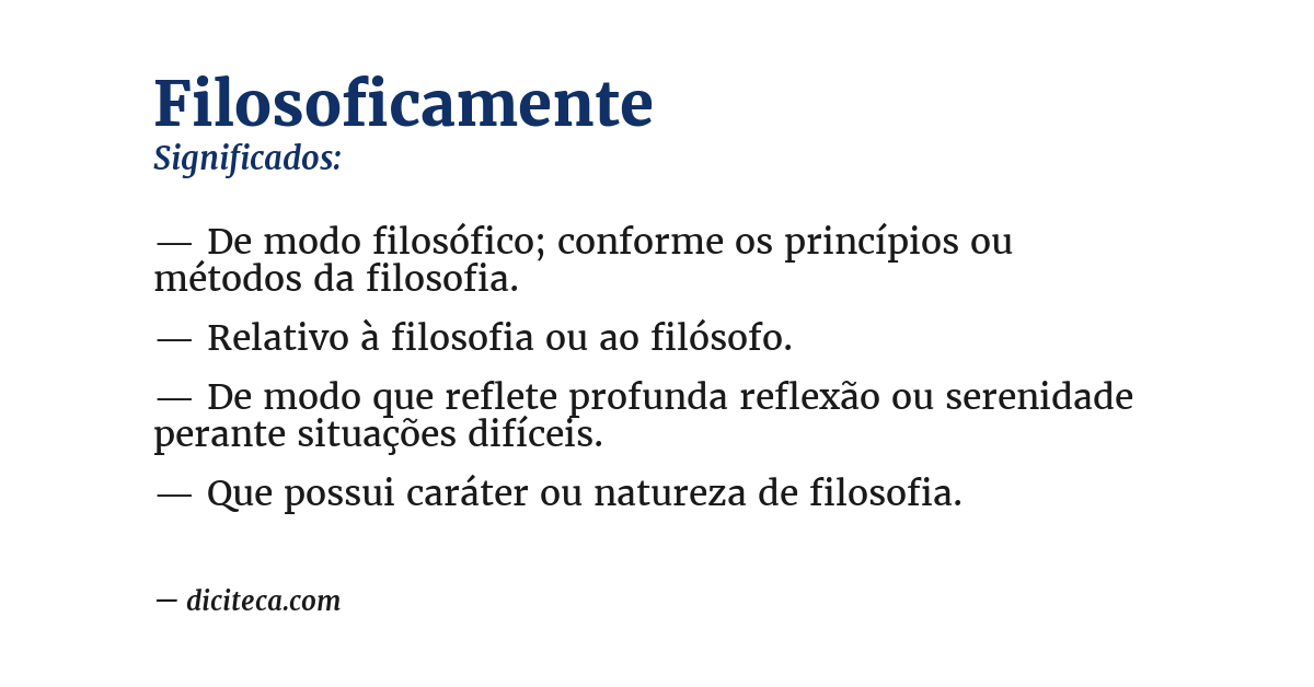Significado de filosoficamente