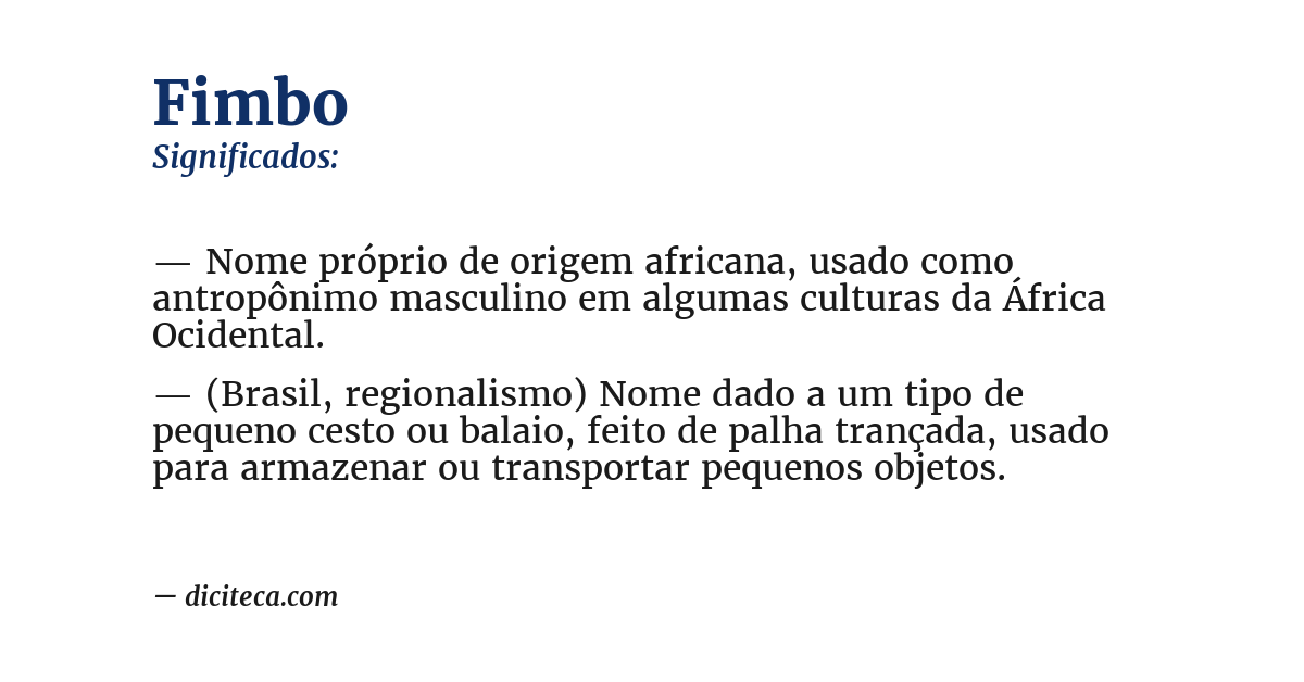 Significado de fimbo