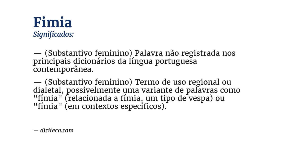 Significado de fimia