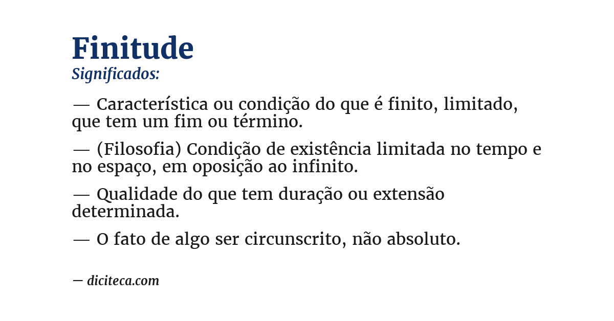 Significado de finitude