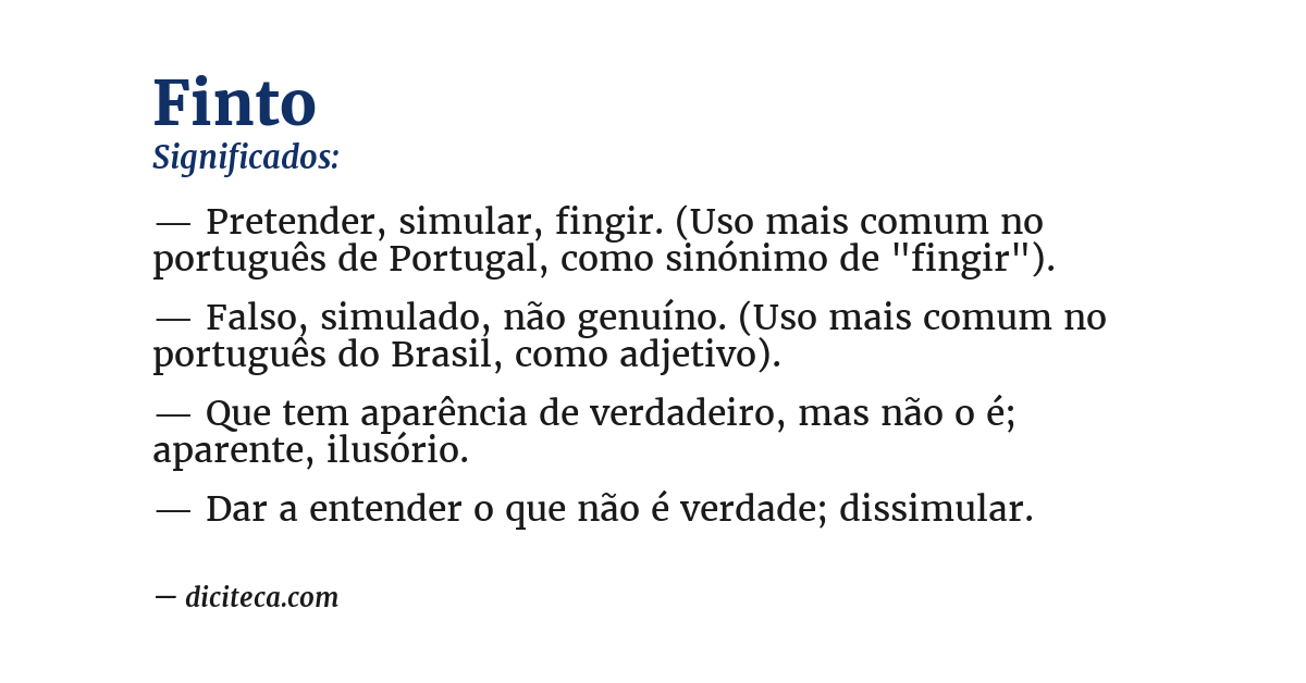 Significado de finto