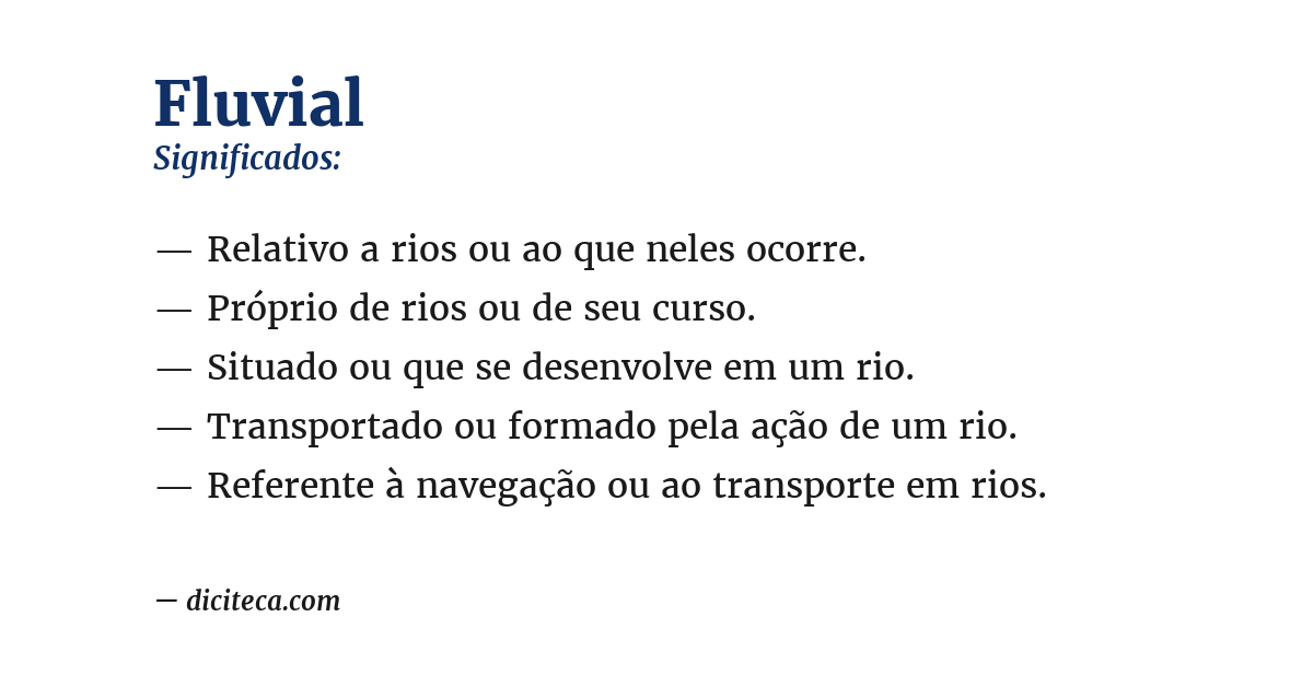 Significado de fluvial