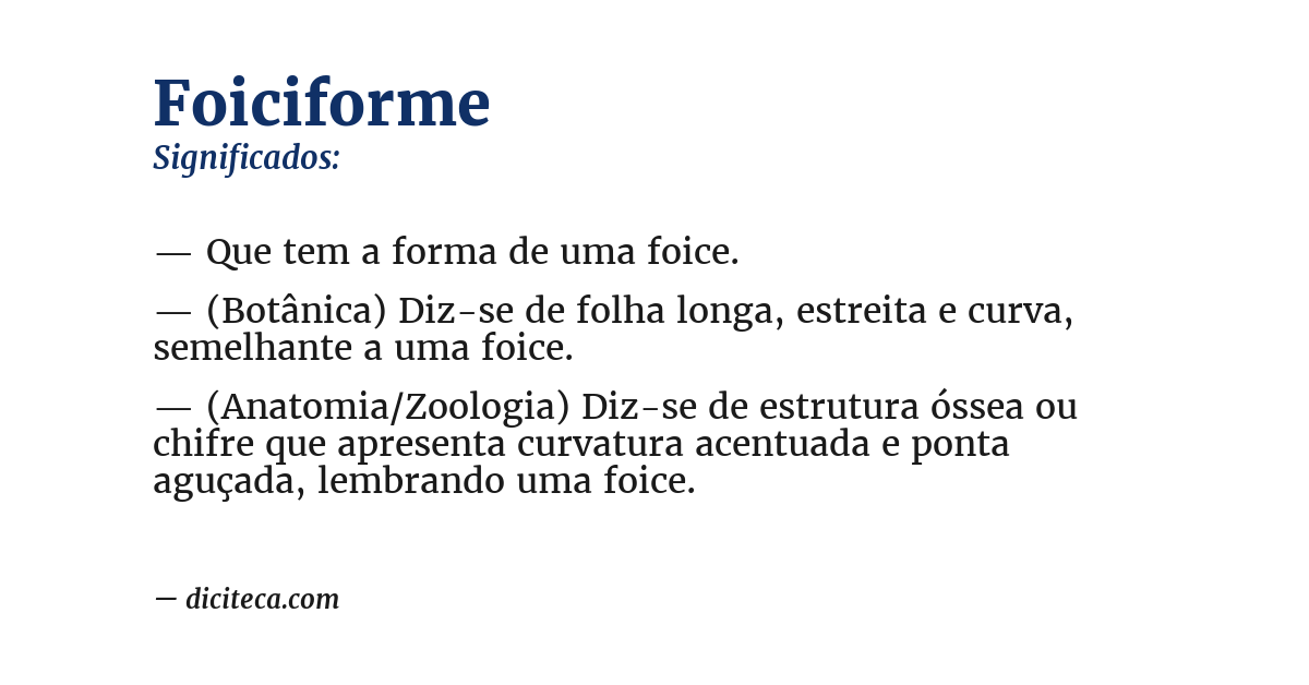 Significado de foiciforme