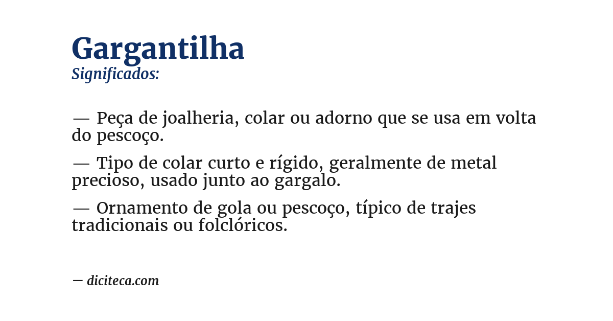 Significado de gargantilha