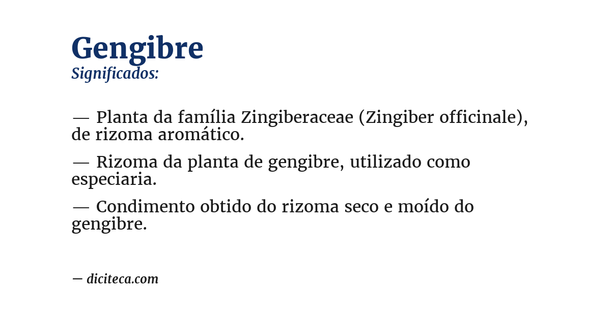 Significado de gengibre
