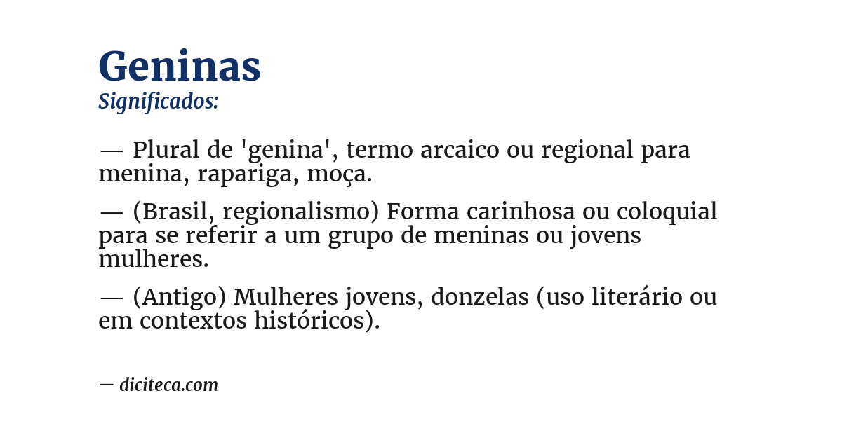 Significado de geninas