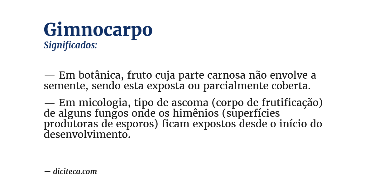 Significado de gimnocarpo