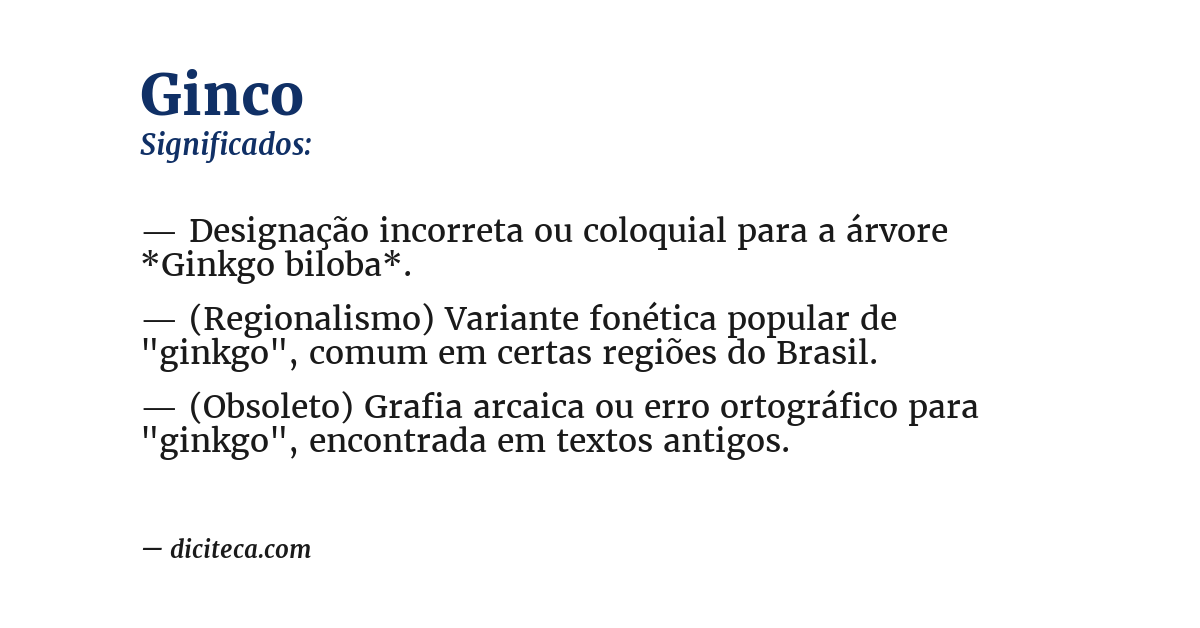 Significado de ginco