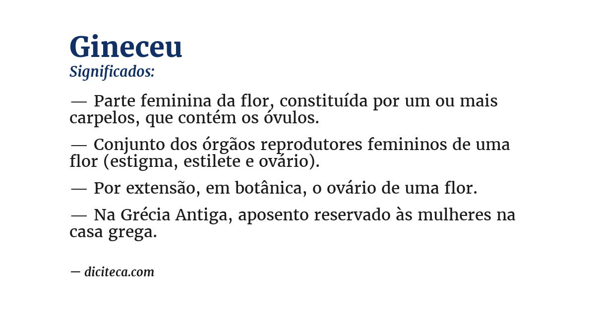 Significado de gineceu