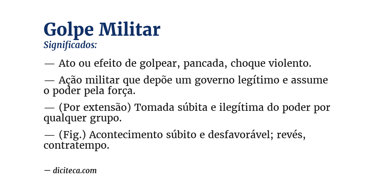 Significado de golpe militar