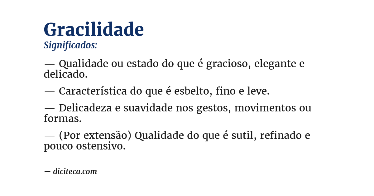 Significado de gracilidade