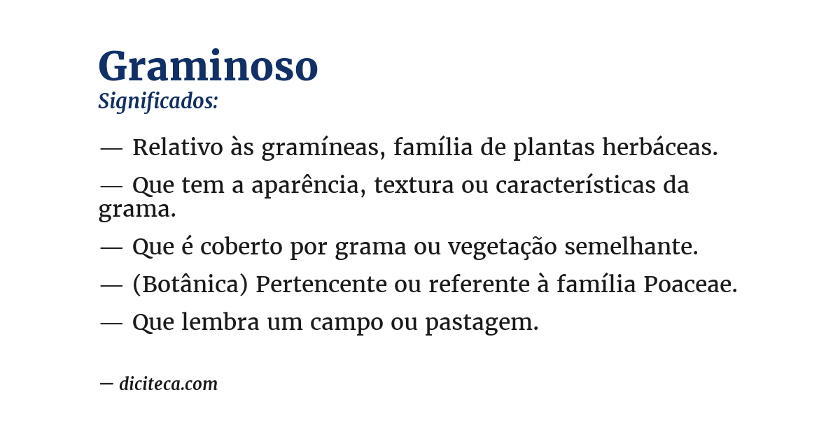 Significado de graminoso