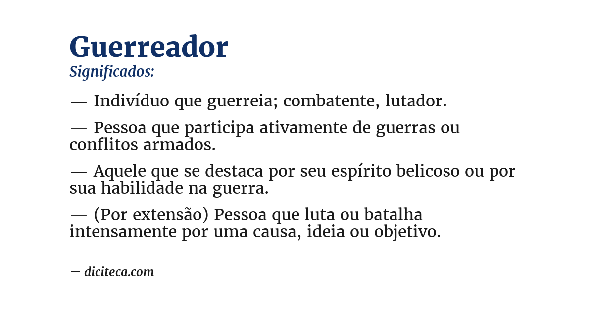 Significado de guerreador