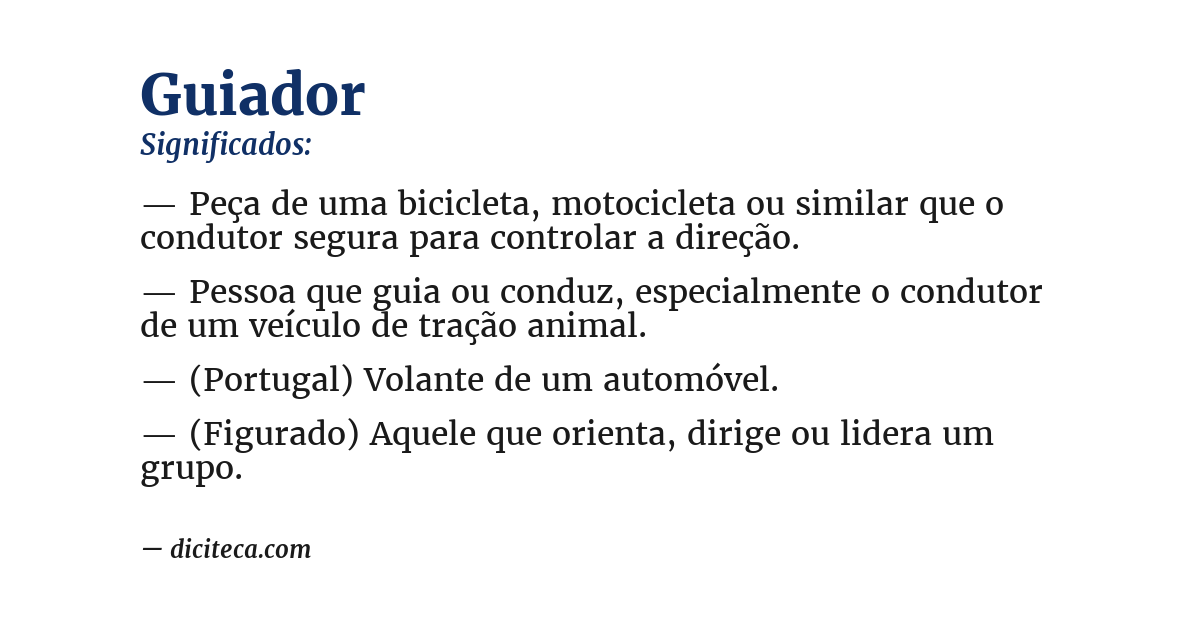 Significado de guiador