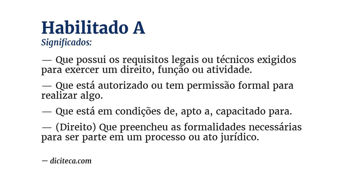 Significado de habilitado a