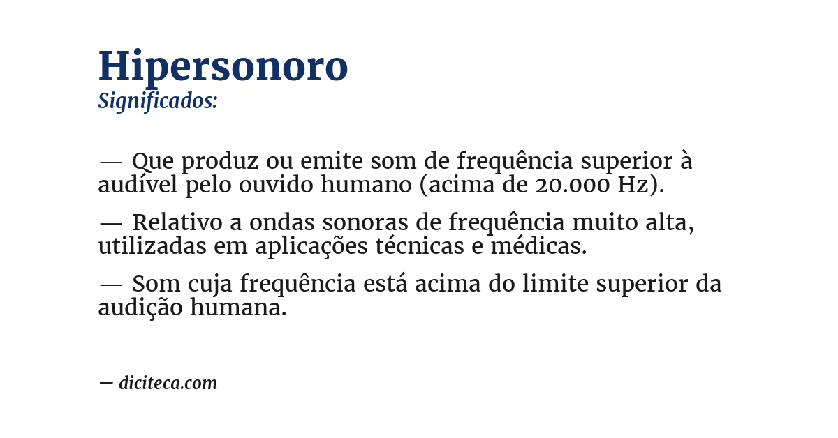 Significado de hipersonoro
