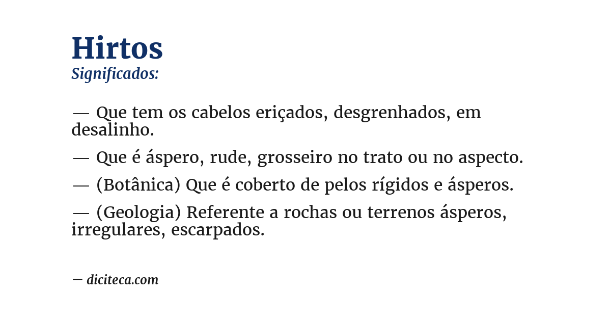 Significado de hirtos