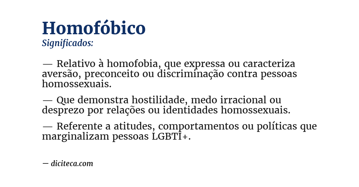 Significado de homofóbico