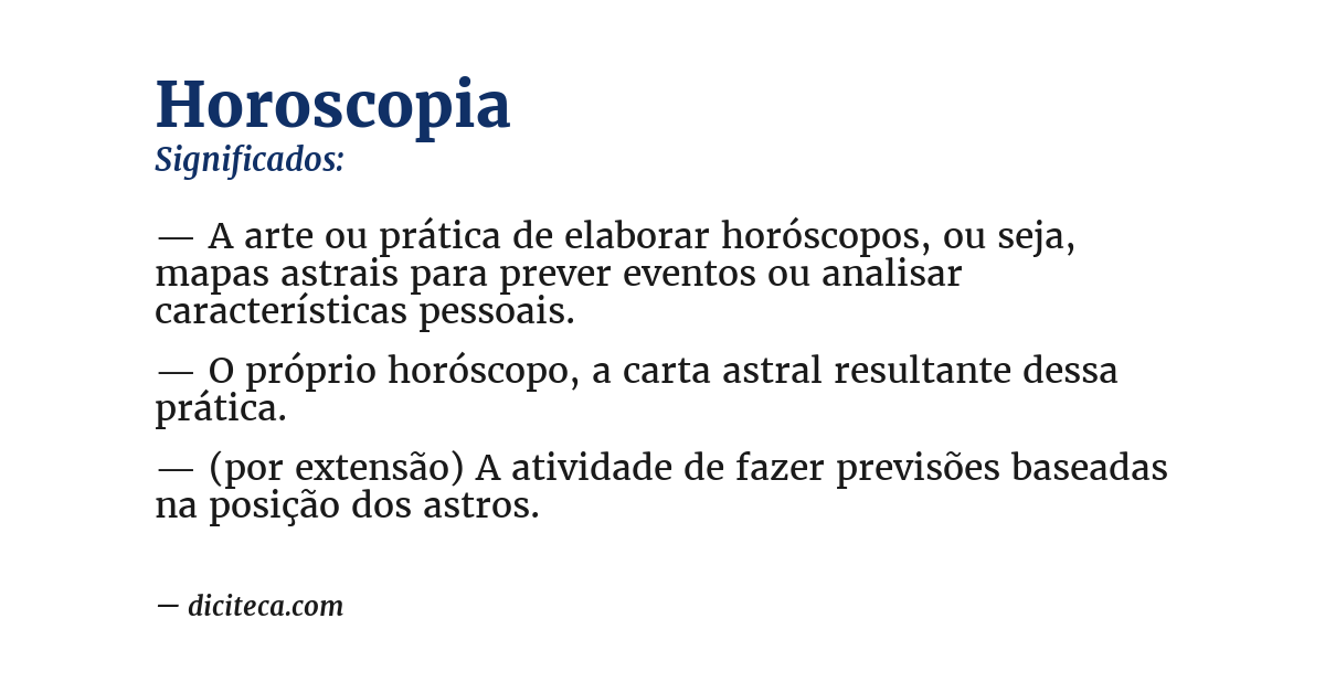 Significado de horoscopia
