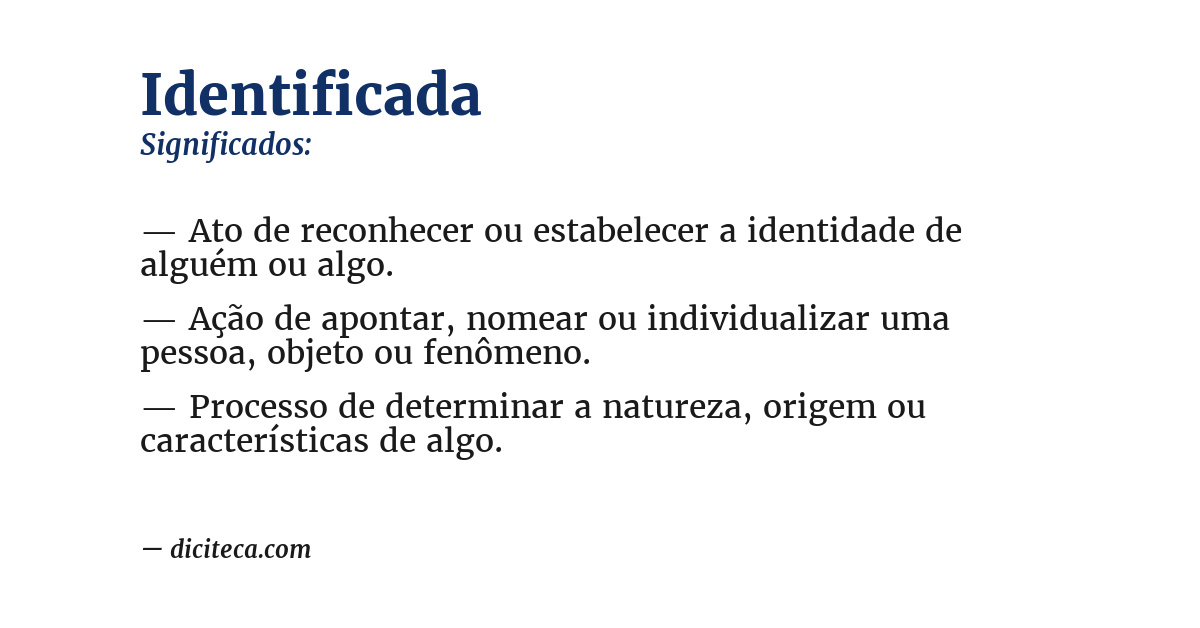 Significado de identificada
