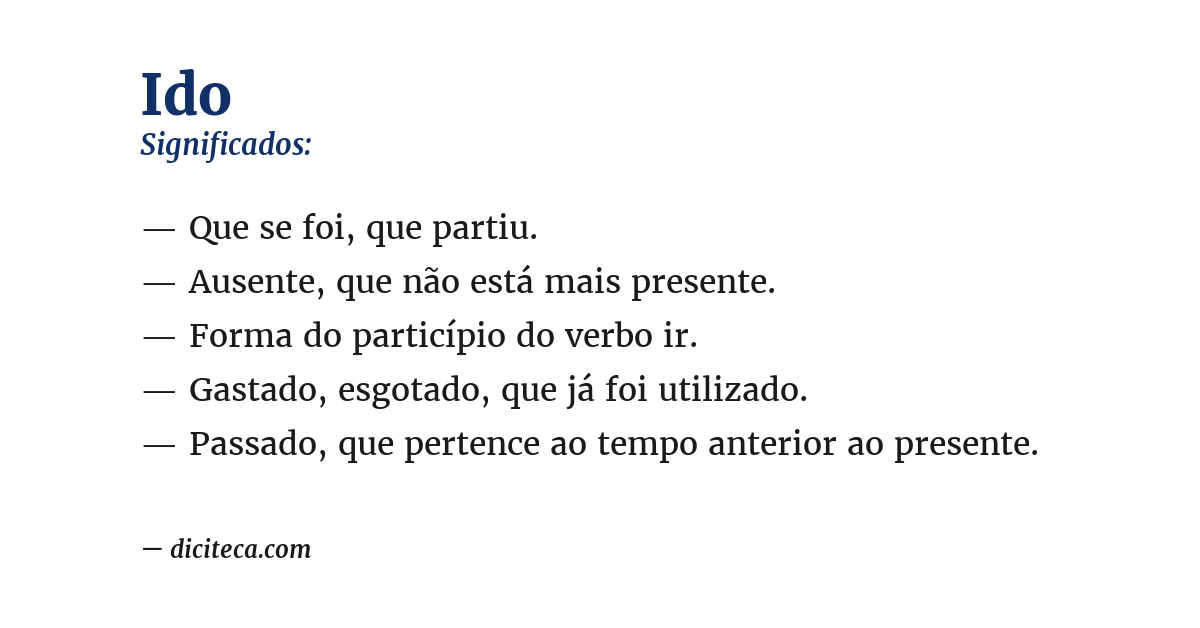 Significado de ido