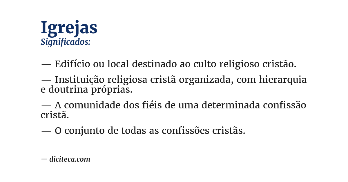 Significado de igrejas