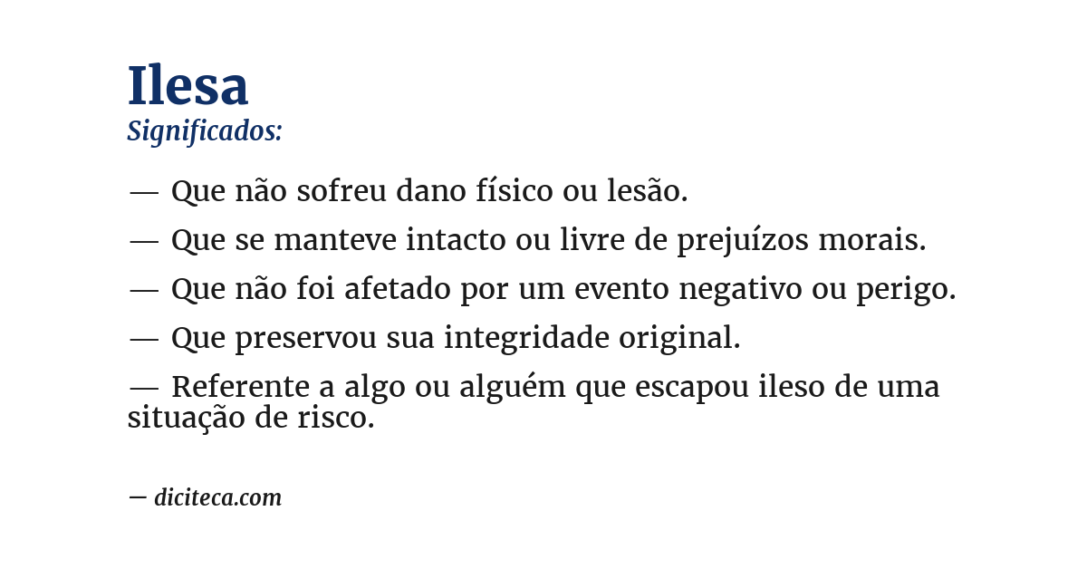Significado de ilesa