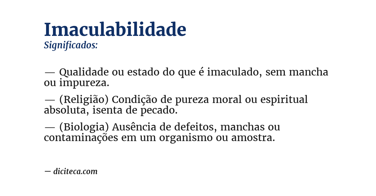 Significado de imaculabilidade
