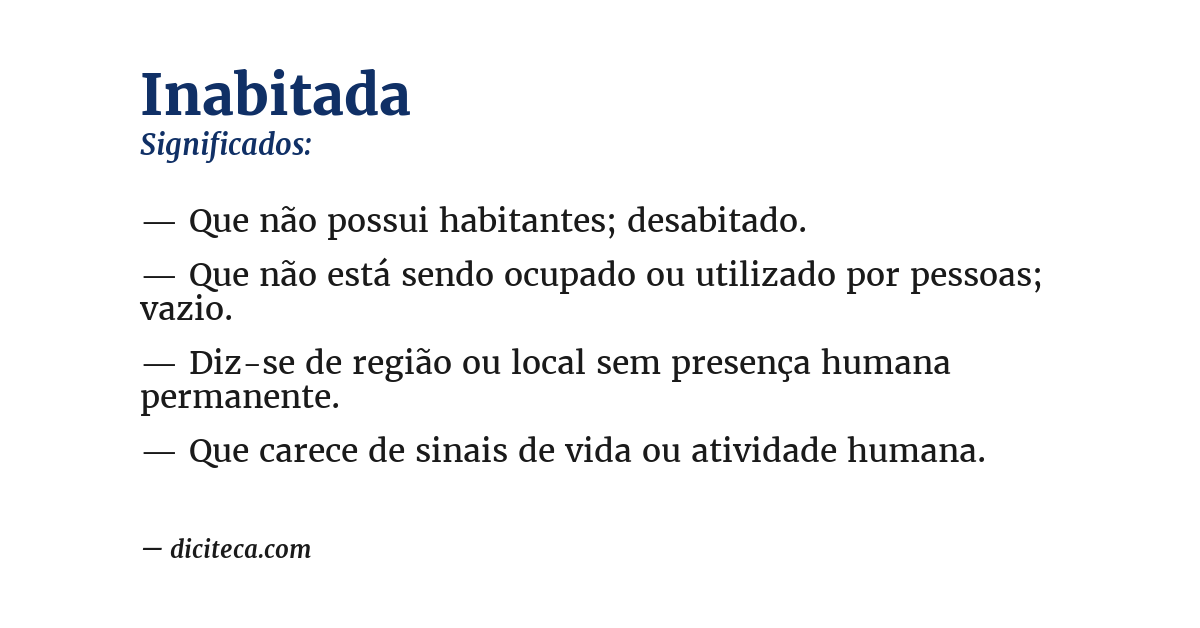 Significado de inabitada