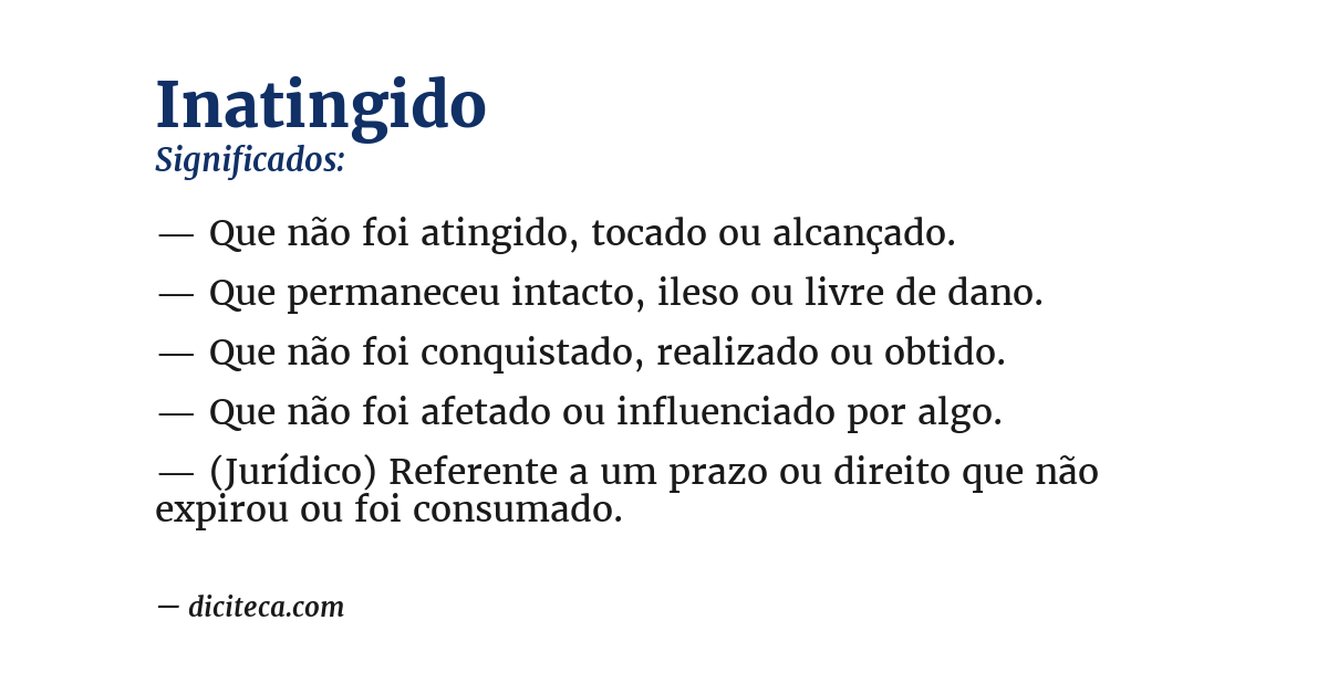 Significado de inatingido