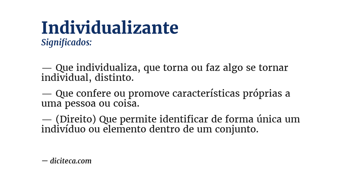 Significado de individualizante