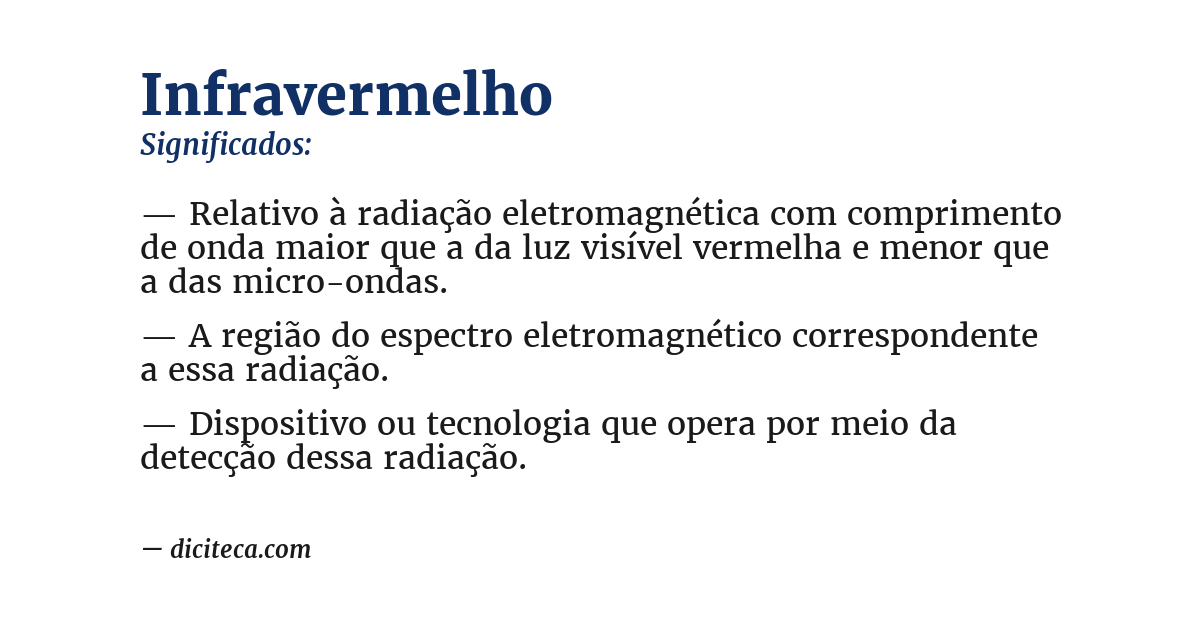 Significado de infravermelho