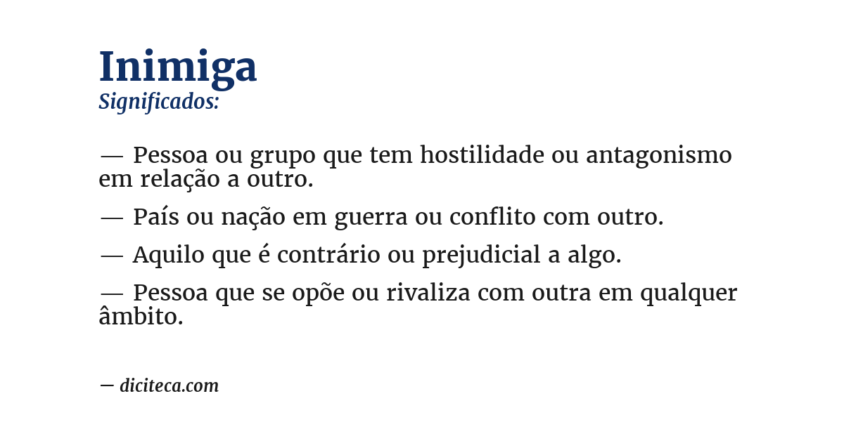 Significado de inimiga