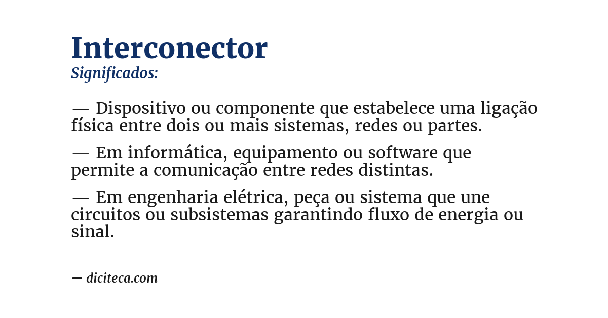 Significado de interconector
