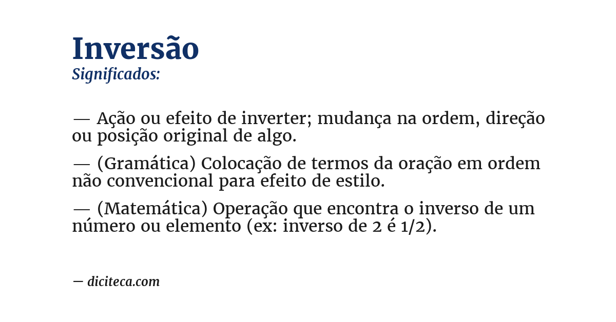Significado de inversão
