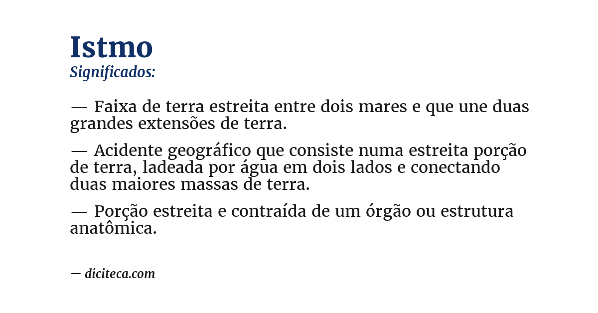 Significado de istmo