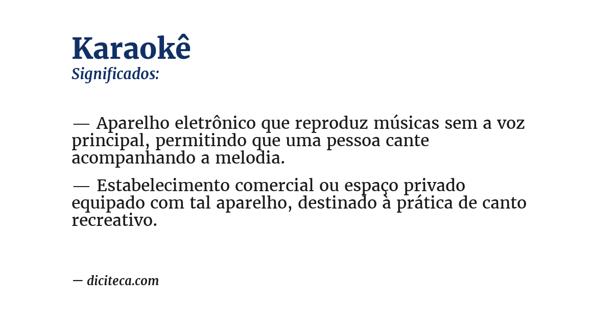 Significado de karaokê