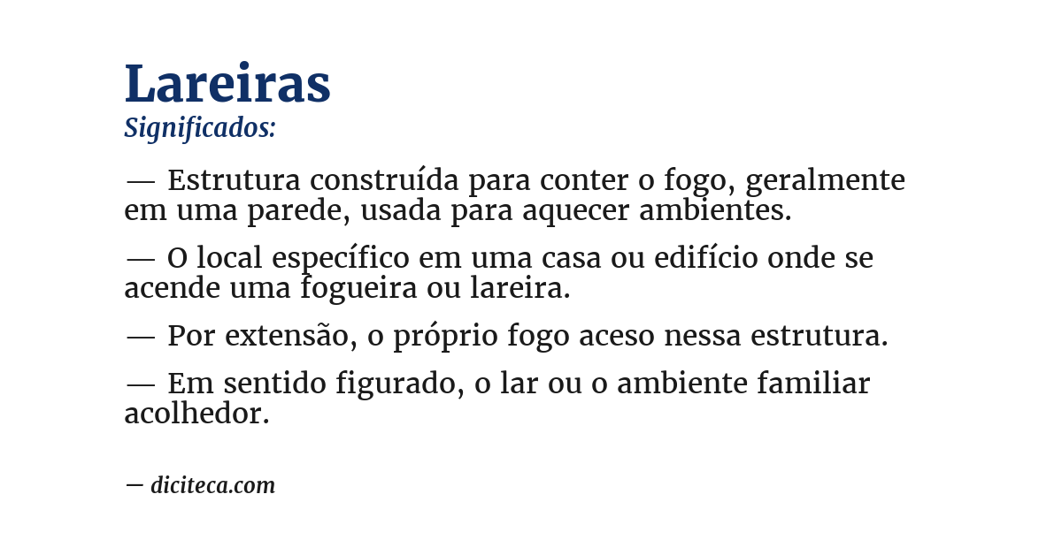 Significado de lareiras