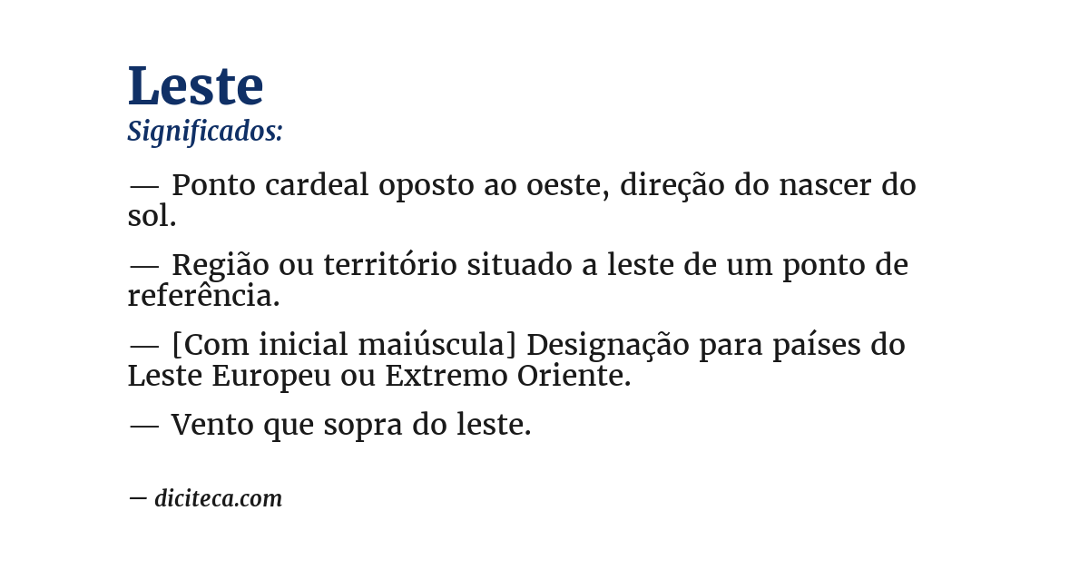 Significado de leste