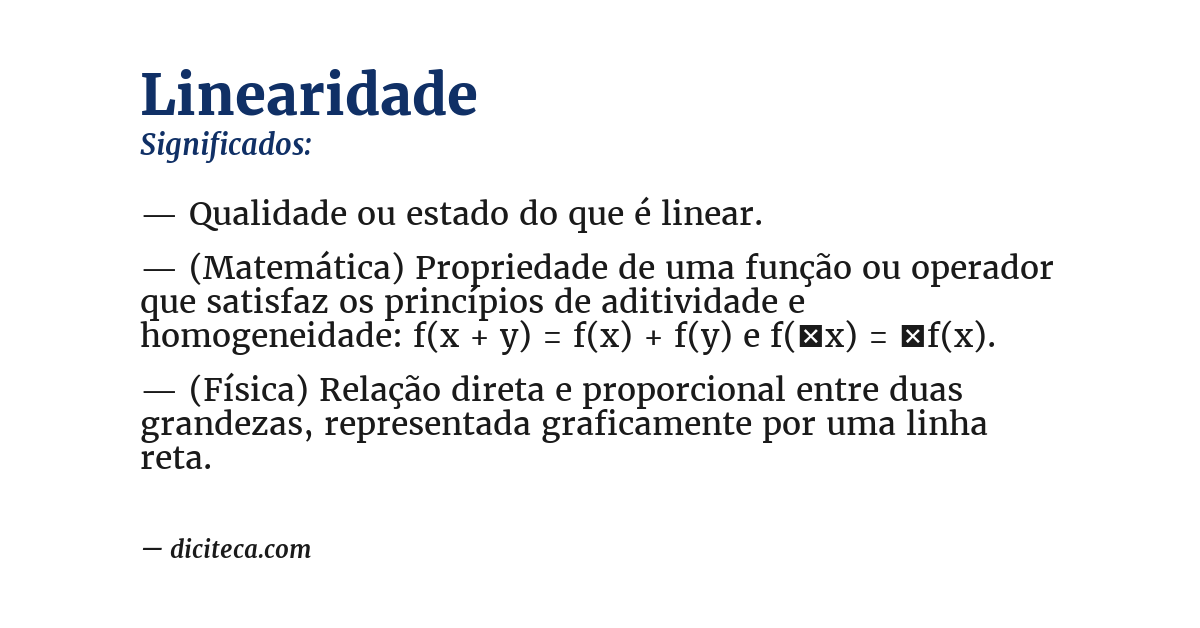 Significado de linearidade