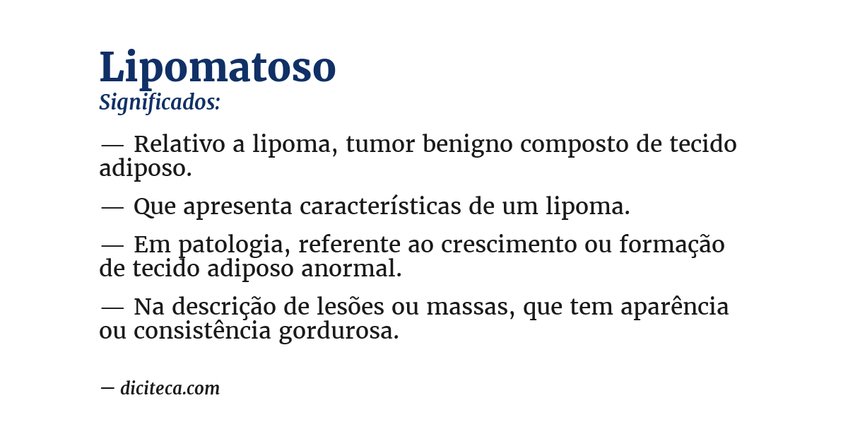 Significado de lipomatoso